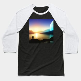 Valentine Wall Art -  Love in another world at sunset - Unique Valentine Fantasy Planet Landsape - Photo print, canvas, artboard print Baseball T-Shirt